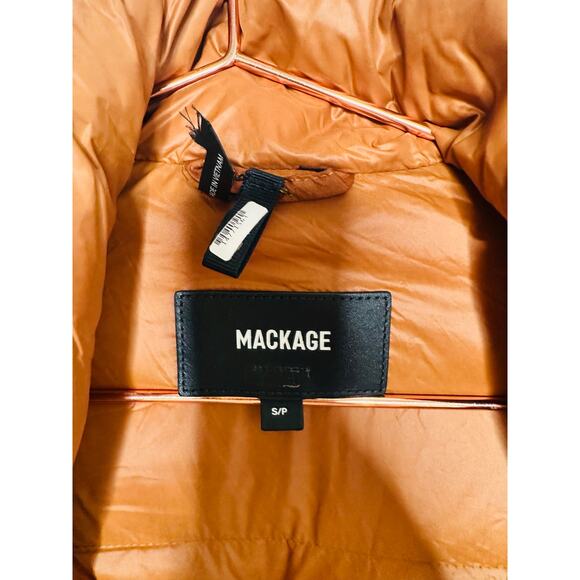 MACKAGE Brown Nylon Puffer Long Sleeve Freya Puffer Jacket Size Small REPAIRED - Picture 11 of 16